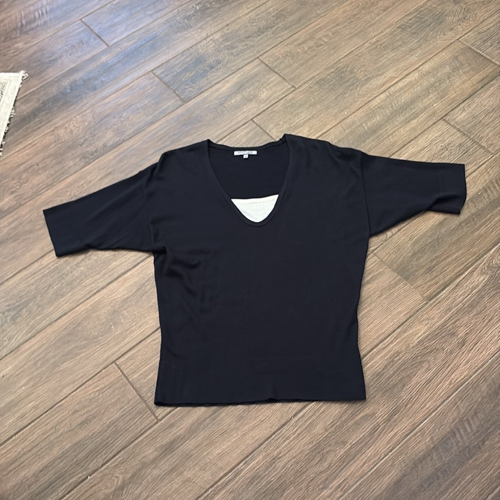 Anne Klein navy blue sweater with raglan sleeves, size small